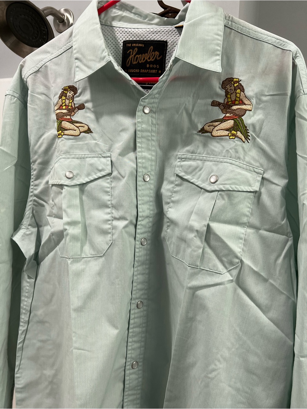 Howler Brothers Mint Green Embroidered Western Shirt